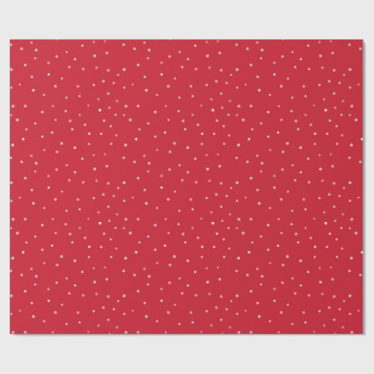 Eenvoudig sterpatroon rode kerst cadeaupapier (Vlak)