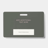 Eenvoudig Stijlroze Groene Werknemer Foto ID Logo Badge (Back)