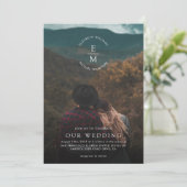 Eenvoudig Stijlvol 2 Foto Script Huwelijk  Kaart (Staand voorkant)