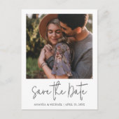 Eenvoudig stijlvol aangepast fotohuwelijk uitnodiging briefkaart (Voorkant)