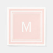 Eenvoudig, stijlvol, aangepast kleurenmonogram servet (Voorkant)