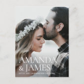 Eenvoudig Stijlvol Bewaar de datum Foto Bruiloft Aankondigingskaart (Voorkant)