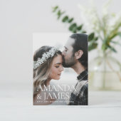 Eenvoudig Stijlvol Bewaar de datum Foto Bruiloft Aankondigingskaart (Staand voorkant)