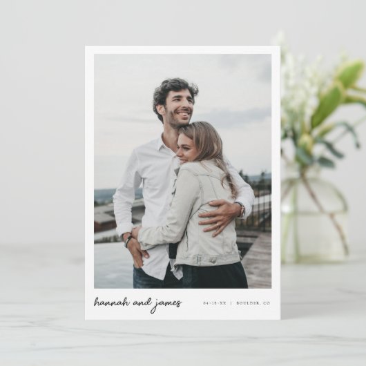 Eenvoudig Stijlvol Bewaar de Datum Uitnodigen met  Kaart (Staand voorkant)