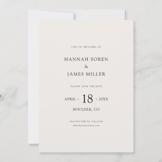 Eenvoudig Stijlvol Bewaar de Datum Uitnodigen met  Kaart (Achterkant)