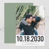 Eenvoudig Stijlvol Bold Photo Wedding Save The Date (Voorkant / Achterkant)