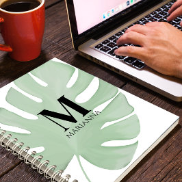 Eenvoudig Stijlvol Chic Tropisch Groen Palmbladere Notitieboek