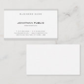 Eenvoudig, stijlvol design, grijs, wit minimalisti visitekaartje (Voorkant / Achterkant)