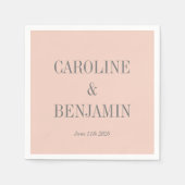 Eenvoudig Stijlvol elegant Blush Grey Custom Wedde Servet (Voorkant)