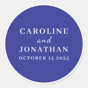 EENVOUDIG STIJLVOL ELEGANT DONKERBLAUW AANGEPASTE  RONDE STICKER