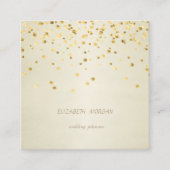 Eenvoudig stijlvol, Faux Gold Confetti Vierkante Visitekaartje (Voorkant)