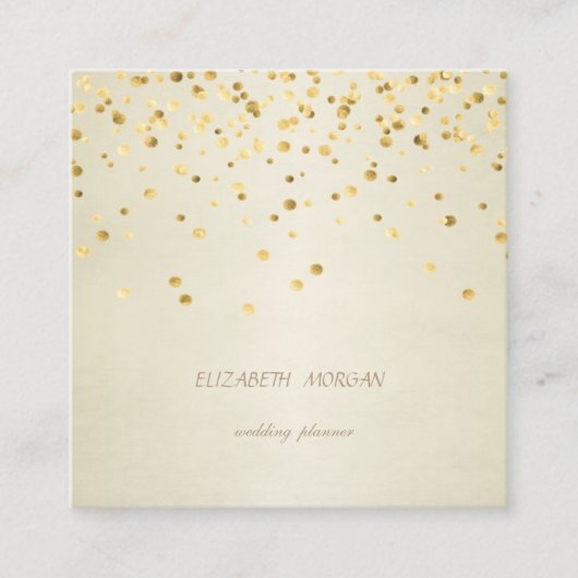 Eenvoudig stijlvol, Faux Gold Confetti Vierkante Visitekaartje (Voorkant)
