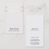 Eenvoudig stijlvol Faux Gold Striped Off White Visitekaartje (Voorkant / Achterkant)