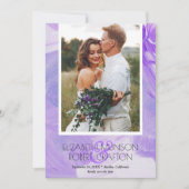 Eenvoudig stijlvol fotohuwelijk Paars sparen de da Save The Date (Voorkant)