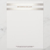 Eenvoudig stijlvol, gestreept FAUX Silver Elegant  Briefhoofd Sjabloon (Voorkant)