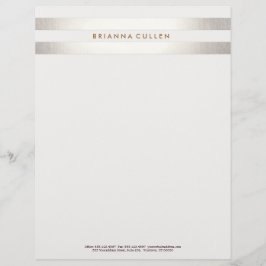 Eenvoudig stijlvol, gestreept FAUX Silver Elegant  Briefhoofd Sjabloon