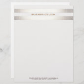 Eenvoudig stijlvol, gestreept FAUX Silver Elegant  Briefhoofd Sjabloon (Voorkant / Achterkant)