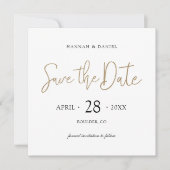 Eenvoudig stijlvol goud Bewaar de datum met QR-cod Save The Date (Voorkant)