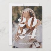 Eenvoudig stijlvol grijs fotocollage Afstuderen Aankondiging (Voorkant)