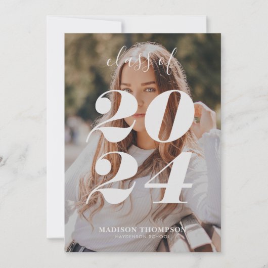 Eenvoudig stijlvol grijs fotocollage Afstuderen Aankondiging (Voorkant)