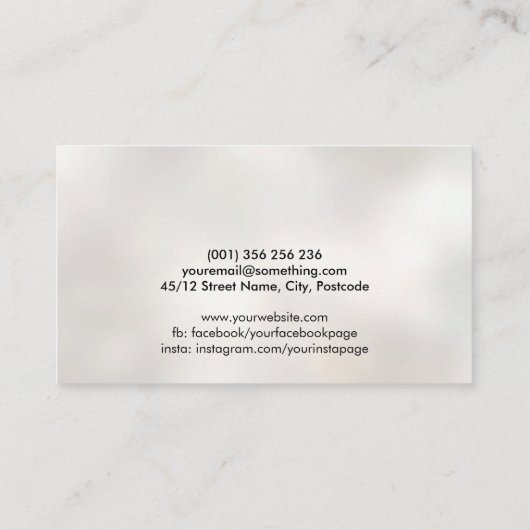 Eenvoudig stijlvol Haarstylist monogram Visitekaartje (Achterkant)