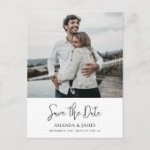 Eenvoudig stijlvol handschrift Foto opslaan Datum Uitnodiging Briefkaart (Voorkant)