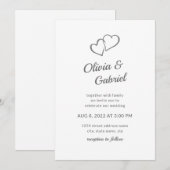 Eenvoudig stijlvol hart. Elegant script bruiloft Kaart (Voorkant / Achterkant)