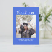 Eenvoudig stijlvol hart kalligrafie script Afstude Bedankkaart (Staand voorkant)