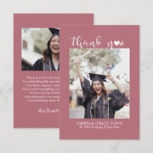 Eenvoudig stijlvol hart kalligrafie script Afstude Bedankkaart (Voorkant / Achterkant)