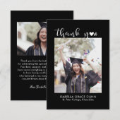 Eenvoudig stijlvol hart kalligrafie script Afstude Bedankkaart (Voorkant / Achterkant)