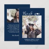 Eenvoudig stijlvol hart kalligrafie script Afstude Bedankkaart (Voorkant / Achterkant)