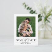 Eenvoudig stijlvol huwelijk sparen de Datum Foto Briefkaart (Staand voorkant)