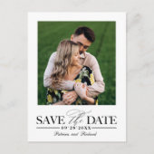 Eenvoudig stijlvol huwelijk sparen de Datum Foto Briefkaart (Voorkant)