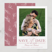 Eenvoudig stijlvol huwelijk sparen de Datum Foto Kaart (Voorkant / Achterkant)