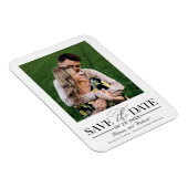 Eenvoudig stijlvol huwelijk sparen de Datum Foto Magneet (Rechterzijde)