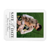 Eenvoudig stijlvol huwelijk sparen de Datum Foto Magneet (Horizontaal)