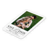 Eenvoudig stijlvol huwelijk sparen de Datum Foto Magneet (Linkerzijde)