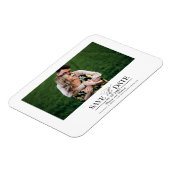 Eenvoudig stijlvol huwelijk sparen de Datum Foto Magneet (Linkerzijde)