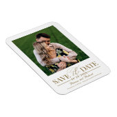 Eenvoudig stijlvol huwelijk sparen de Datum Foto Magneet (Rechterzijde)