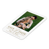 Eenvoudig stijlvol huwelijk sparen de Datum Foto Magneet (Linkerzijde)