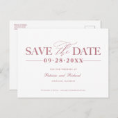 Eenvoudig stijlvol huwelijk sparen de datum niet f briefkaart (Voorkant / Achterkant)