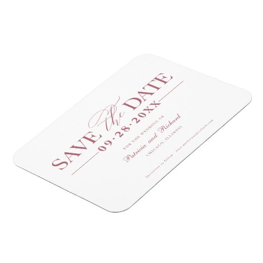 Eenvoudig stijlvol huwelijk sparen de datum niet f magneet (Linkerzijde)