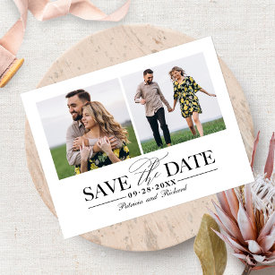Eenvoudig stijlvol huwelijk sparen de foto van Dat Briefkaart