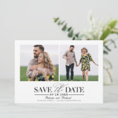 Eenvoudig stijlvol huwelijk sparen de foto van Dat Kaart (Staand voorkant)