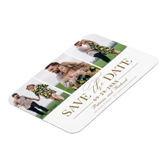 Eenvoudig stijlvol huwelijk sparen de foto van Dat Magneet (Linkerzijde)