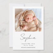 Eenvoudig Stijlvol Mens Manuscript Jongen of Meisj Aankondiging (Voorkant)