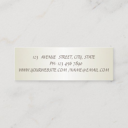 Eenvoudig stijlvol mini visitekaartje (Achterkant)