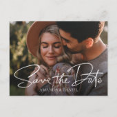 Eenvoudig stijlvol, modern, aangepast fotohuwelijk uitnodiging briefkaart (Voorkant)