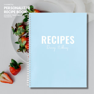 Eenvoudig stijlvol modern blauw minimalistisch rec notitieboek