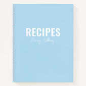 Eenvoudig stijlvol modern blauw minimalistisch rec notitieboek (Voorkant)